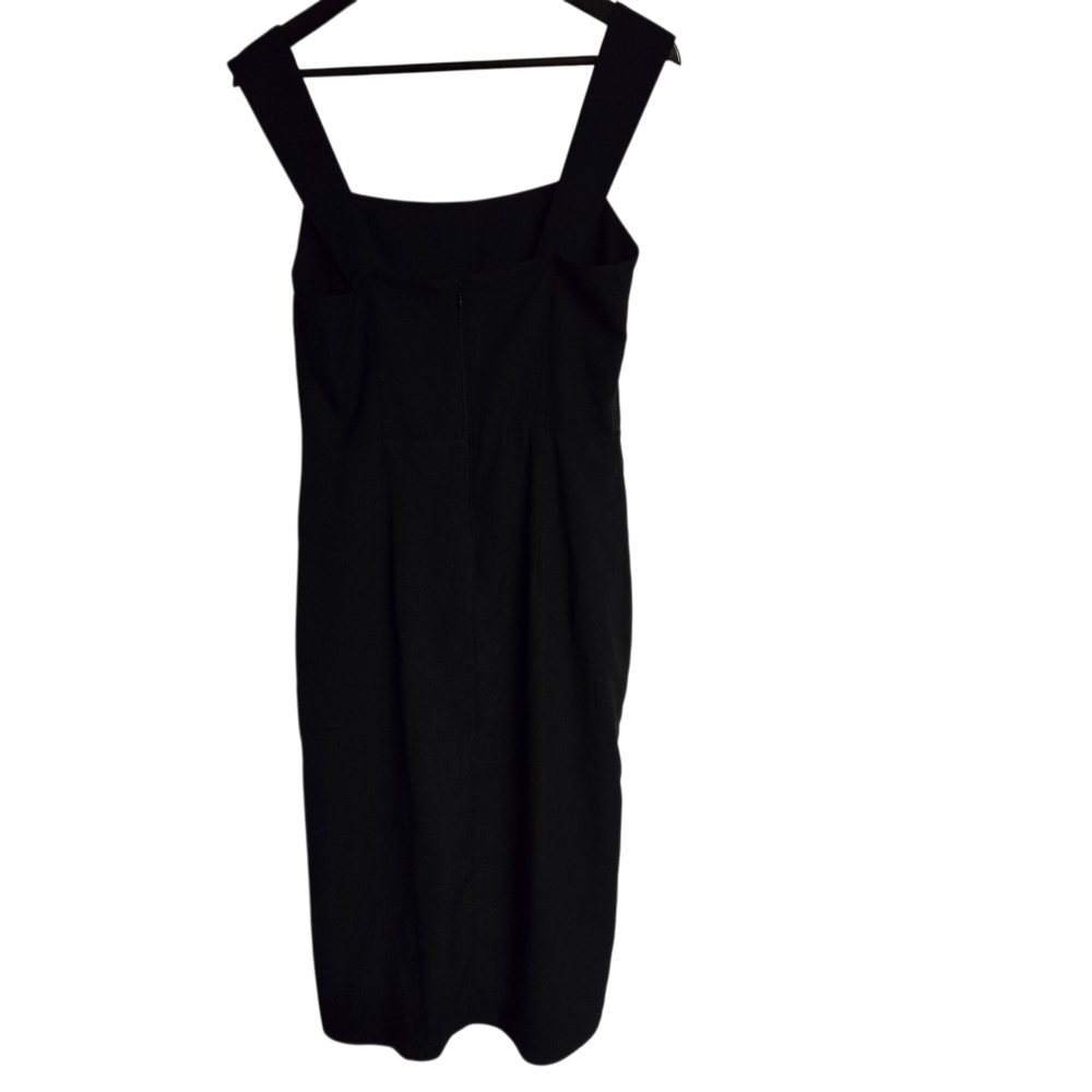 Abercrombie & Fitch Black Midi Dress Slit Women's Medium - Picture 3 of 6
